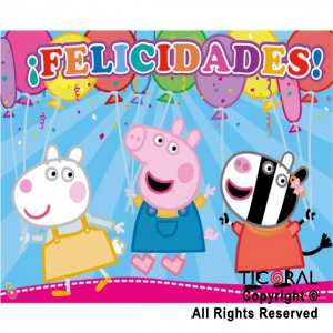 PEPPA PIG AFICHE FELICIDADES x 1